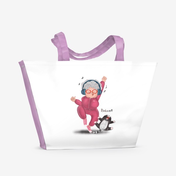 Пляжная сумка «Весёлая бабуля танцует»