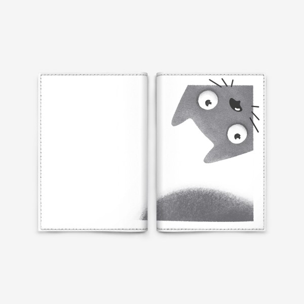 Обложка для паспорта «Серый котэ следит за тобой»