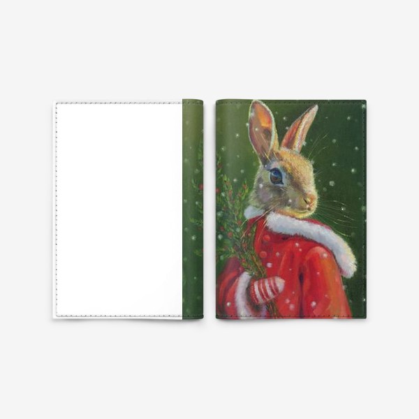 Обложка для паспорта «Новогодний кролик»