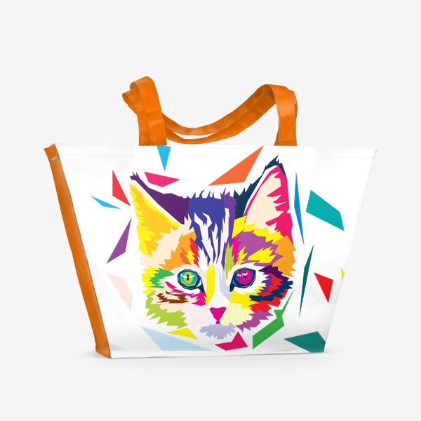 Пляжная сумка «Мордочка котенка в стиле wpap»