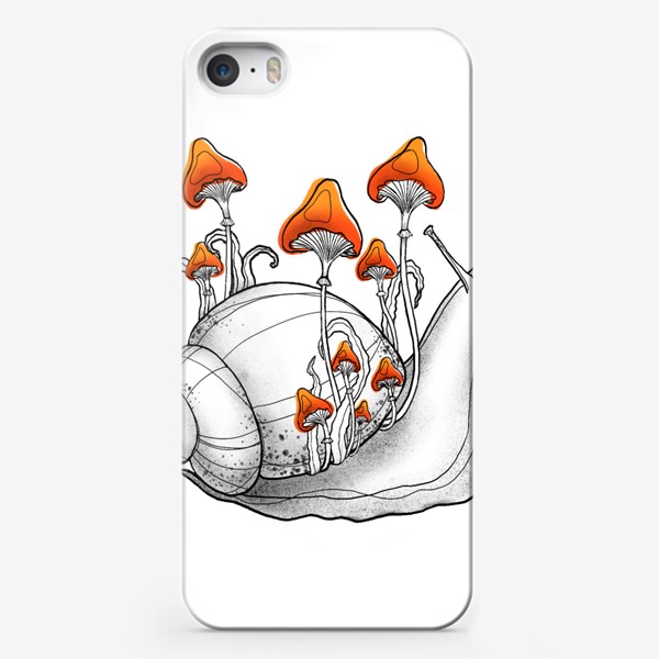 Чехол iPhone «Улиточка с грибами»