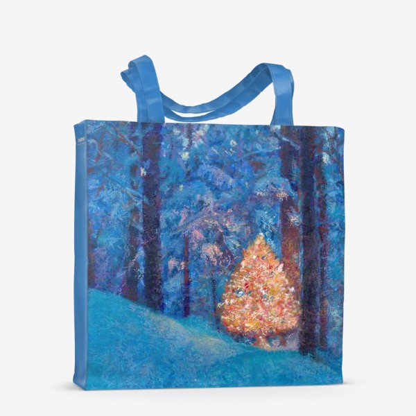 Сумка-шоппер «Новый год ,ёлочка ,снежный лес »