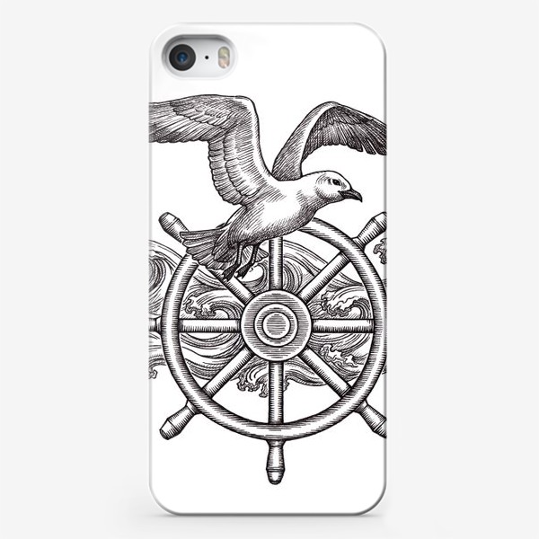 Чехол iPhone «Море, чайка, штурвал.»