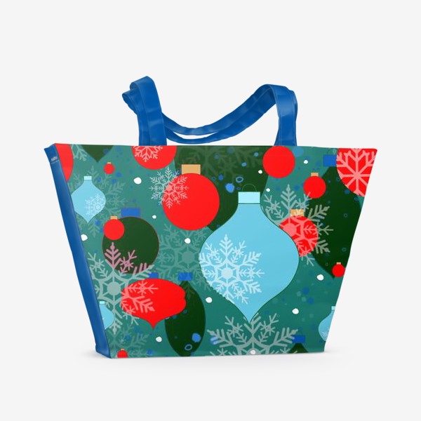 Пляжная сумка «Новогодний паттерн из шариков»