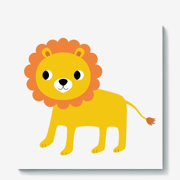 Холст «Забавный лев, львенок»