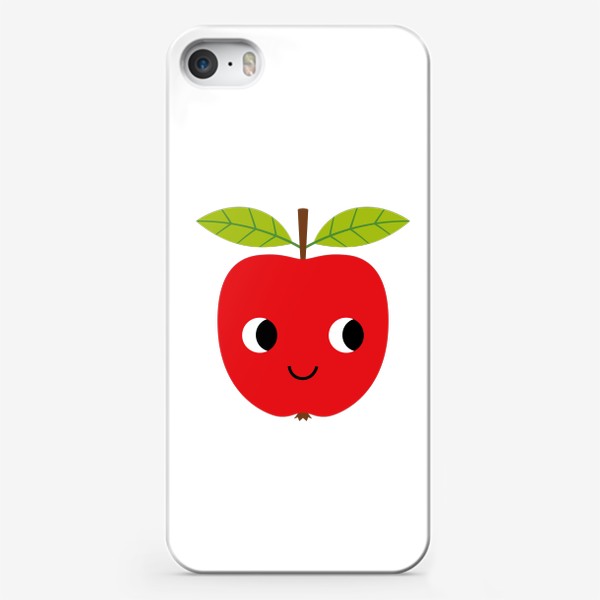 Чехол iPhone «Красное мультяшное яблоко, фрукт»