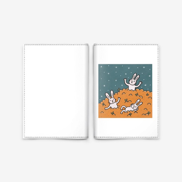 Обложка для паспорта «Милые зайцы и гора мандаринов. Новый год 2023. Год кролика»