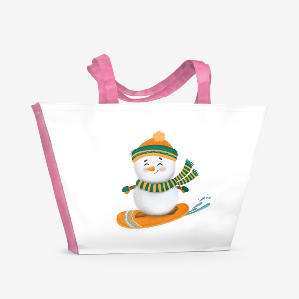 Пляжная сумка «Новогодний снеговик»