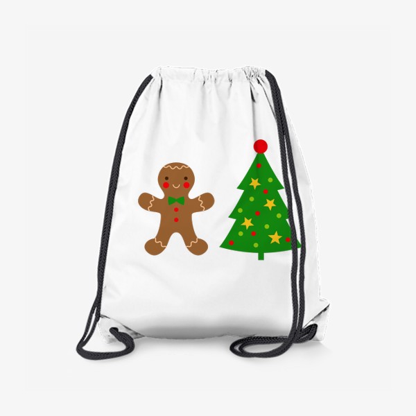 Рюкзак «Новогодняя елка и пряничный человечек»