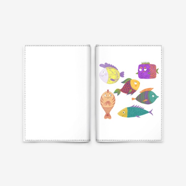 Обложка для паспорта «Цветные рыбки»