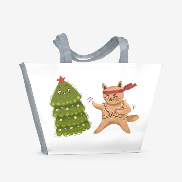 Пляжная сумка «Подарок на Новый год. Символ года 2023 - кот. »