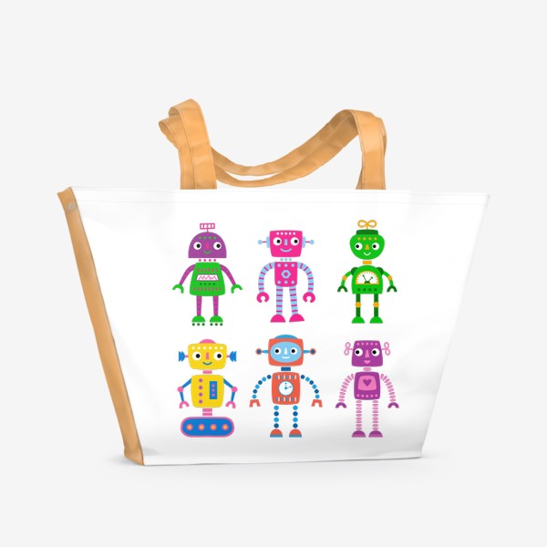Пляжная сумка «Роботы»