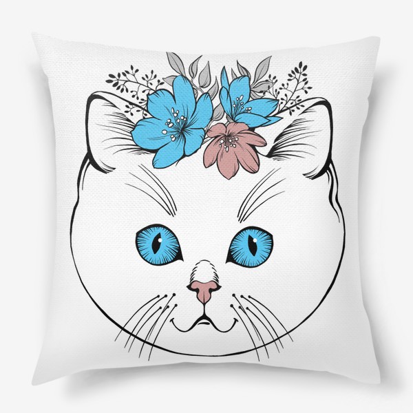 Подушка «Белая кошачья мордочка»