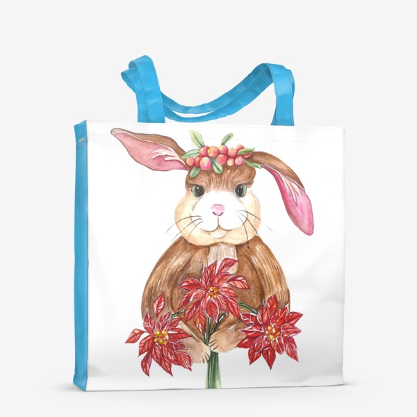 Сумка-шоппер &laquo;Кролик с цветами&raquo;