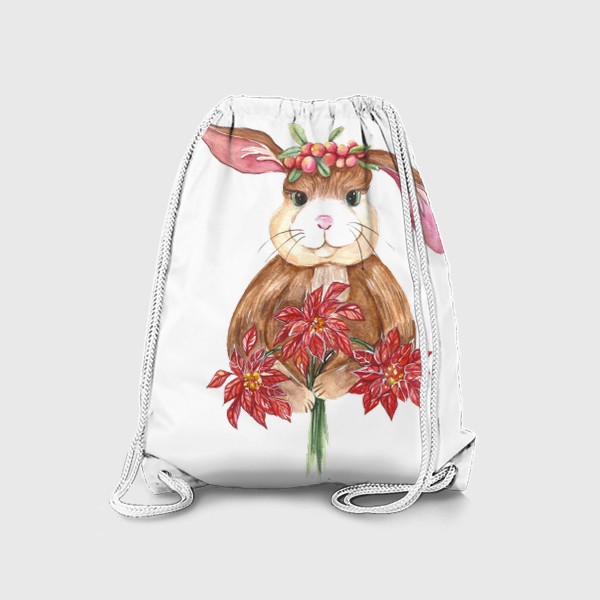 Рюкзак &laquo;Кролик с цветами&raquo;