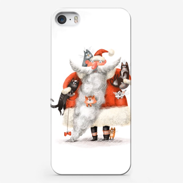 Чехол iPhone «Котики и Санта»