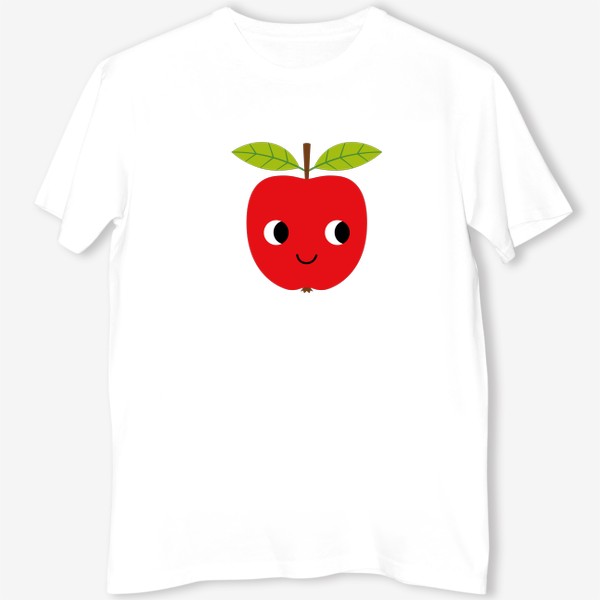 Футболка &laquo;Красное мультяшное яблоко, фрукт&raquo;