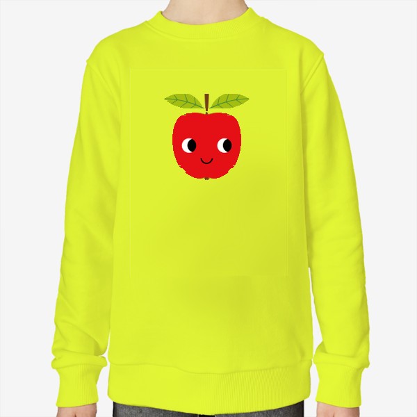 Свитшот &laquo;Красное мультяшное яблоко, фрукт&raquo;