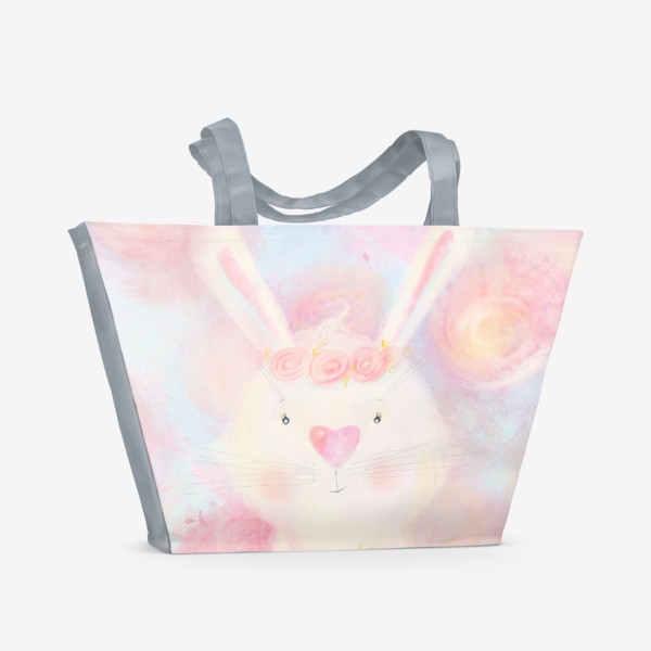 Пляжная сумка «Зайка на розовом»