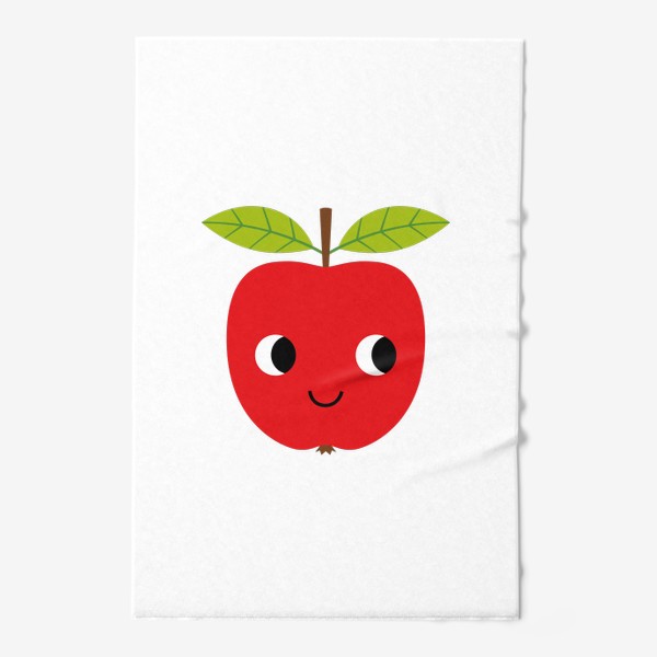Полотенце &laquo;Красное мультяшное яблоко, фрукт&raquo;