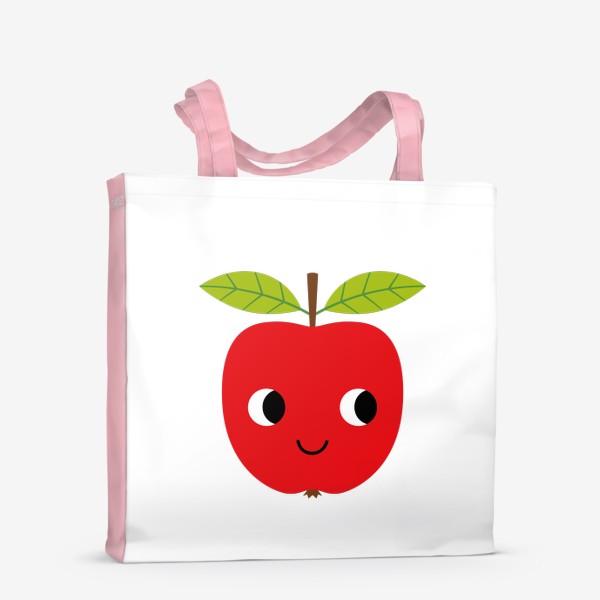Сумка-шоппер &laquo;Красное мультяшное яблоко, фрукт&raquo;