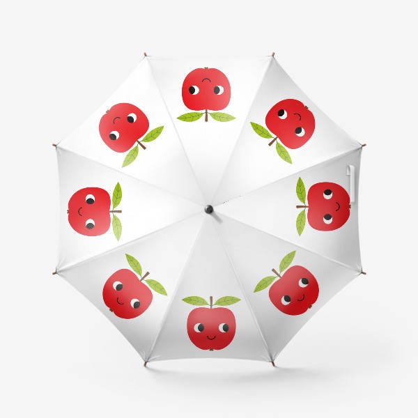 Зонт «Красное мультяшное яблоко, фрукт»