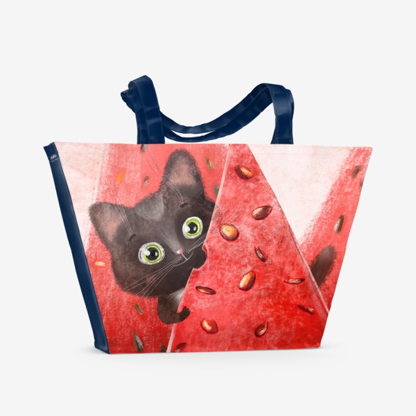 Пляжная сумка «Арбузный кот»