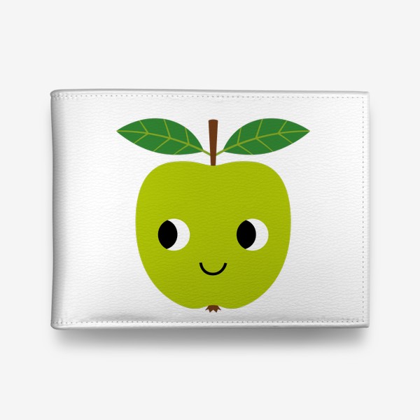 Кошелек «Зеленое мультяшное яблоко, фрукт»