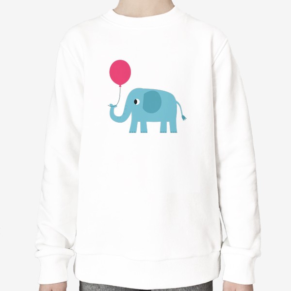 Свитшот &laquo;Забавный слон, слоненок с воздушным шариком, поздравление с Днем рождения&raquo;