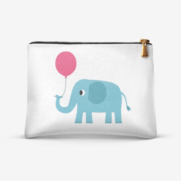 Косметичка &laquo;Забавный слон, слоненок с воздушным шариком, поздравление с Днем рождения&raquo;