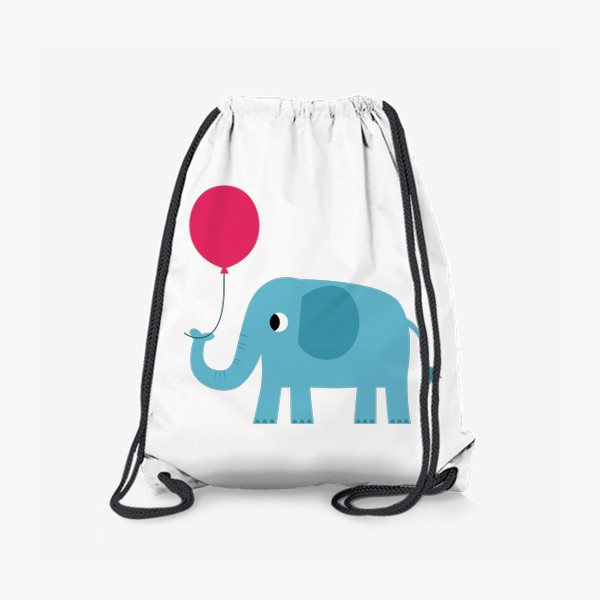 Рюкзак «Забавный слон, слоненок с воздушным шариком, поздравление с Днем рождения»