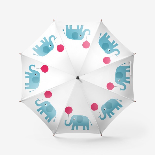 Зонт &laquo;Забавный слон, слоненок с воздушным шариком, поздравление с Днем рождения&raquo;