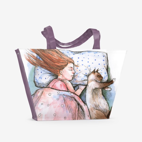 Пляжная сумка «Спящий кот»