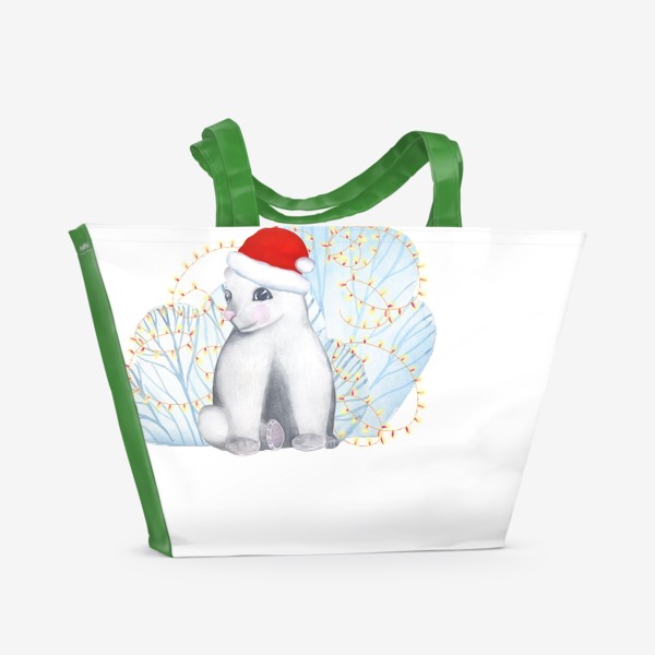 Пляжная сумка «Мишка Новогодний.»
