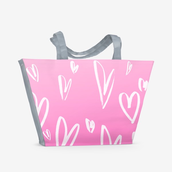 Пляжная сумка «Яркие сердечки»