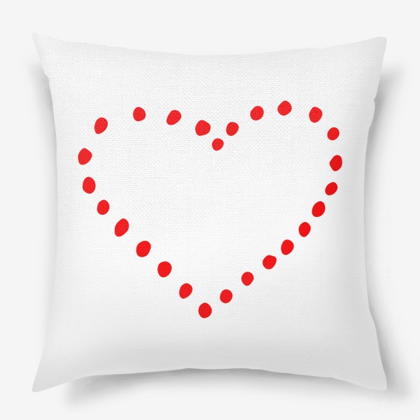 Подушка «сердце красное. точки»