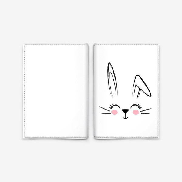 Обложка для паспорта «Заяц 2023, контурный рисунок кролика»