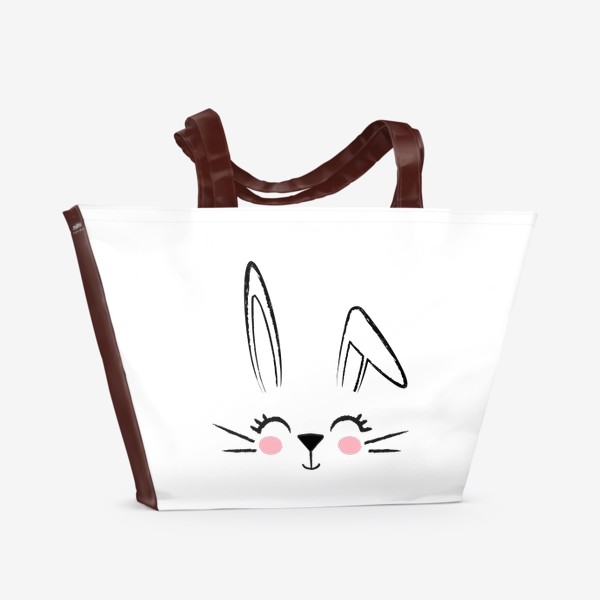 Пляжная сумка «Заяц 2023, контурный рисунок кролика»