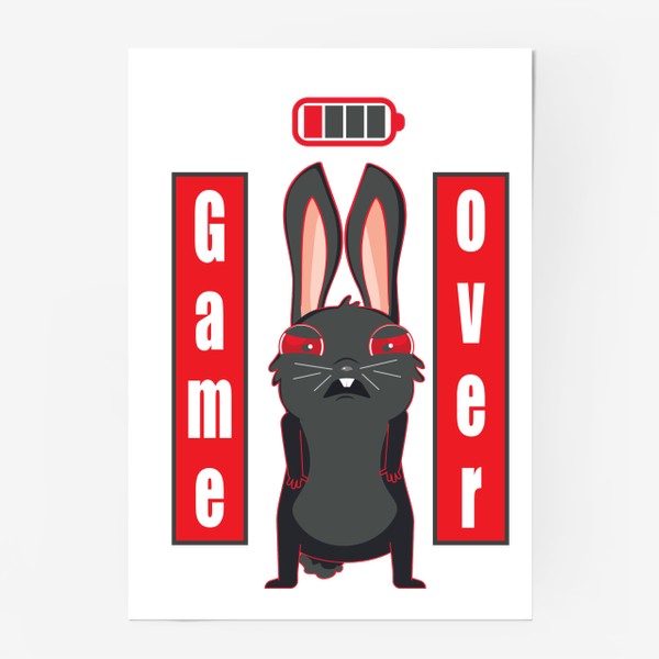 Постер «Черный кролик game over»