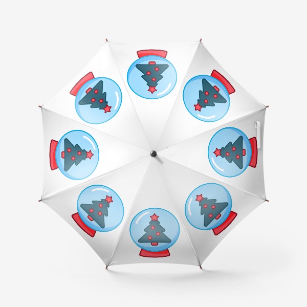 Зонт «Новогодняя елочка в снежном шаре»