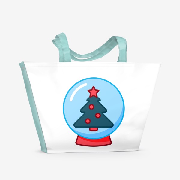 Пляжная сумка &laquo;Новогодняя елочка в снежном шаре&raquo;
