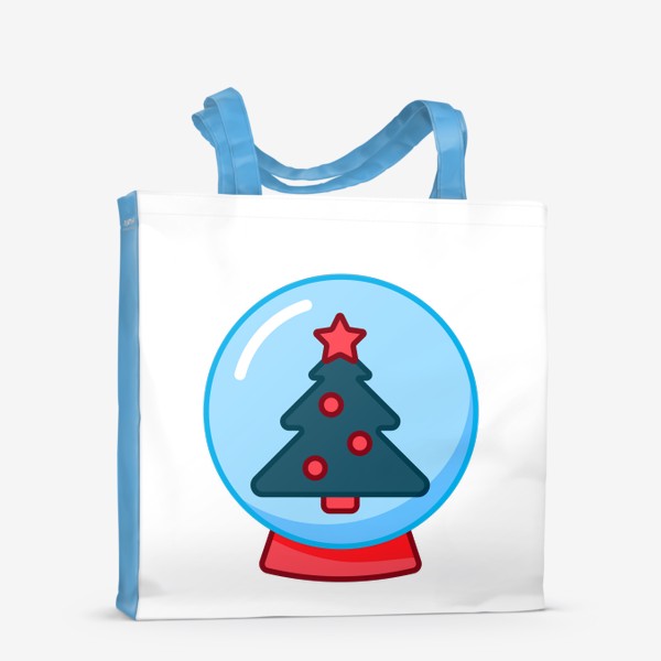 Сумка-шоппер «Новогодняя елочка в снежном шаре»