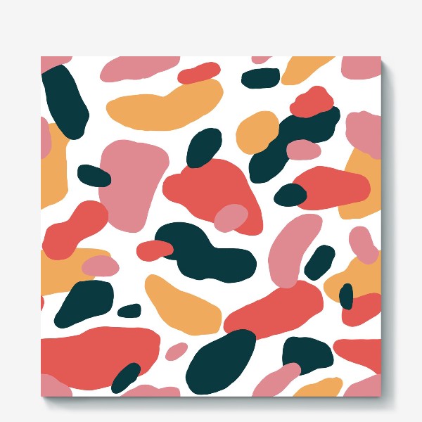 Холст «Абстрактный паттерн с красным и розовым / Abstract pattern with red and pink»