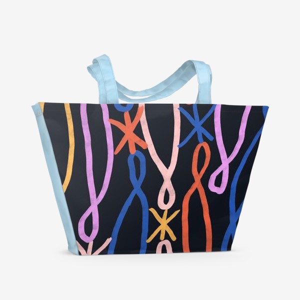 Пляжная сумка «Абстрактный паттерн на темном фоне / Abstract pattern on dark background »