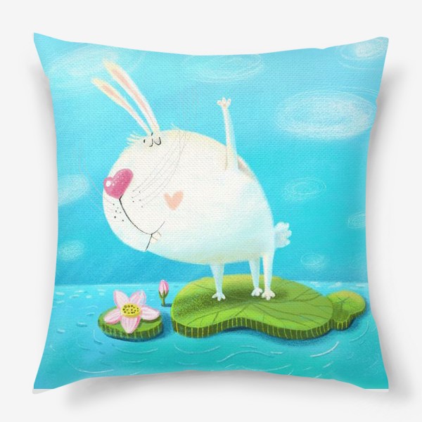 Подушка «Кролик и йога»