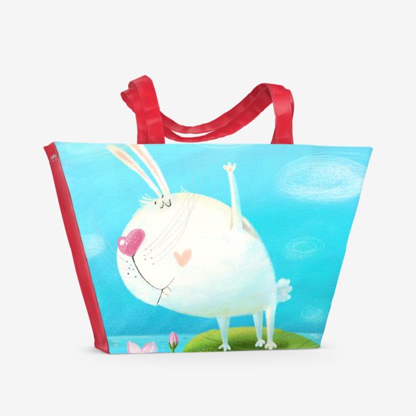 Пляжная сумка «Кролик и йога»