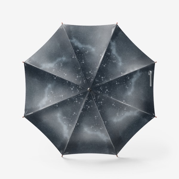 Зонт «Акварельный абстрактный синий фон. Ночное зимнее небо, падающий снег. Космос»