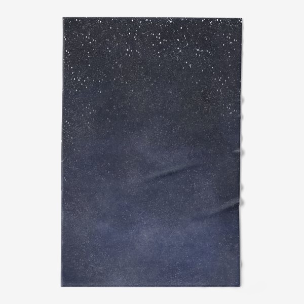 Полотенце «Акварельный абстрактный сине фиолетовый фон. Ночное зимнее небо, падающий снег. Космос»