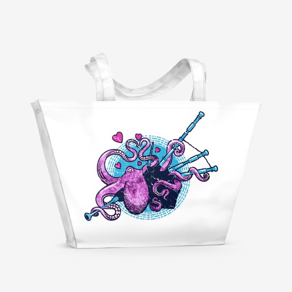 Пляжная сумка «Влюбленный осьминог»