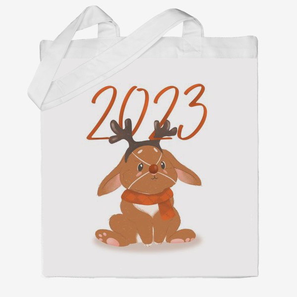 Сумка хб «Новогодний кролик 2023 »